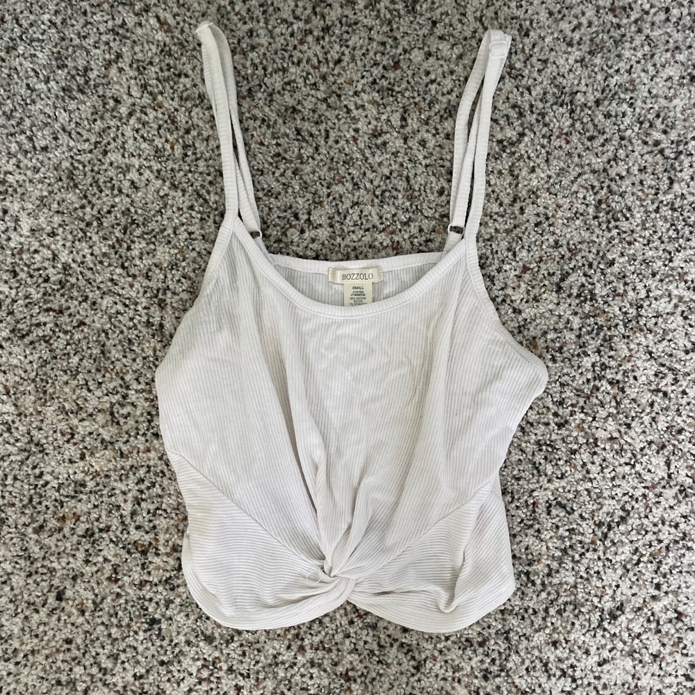 White tank top with knot